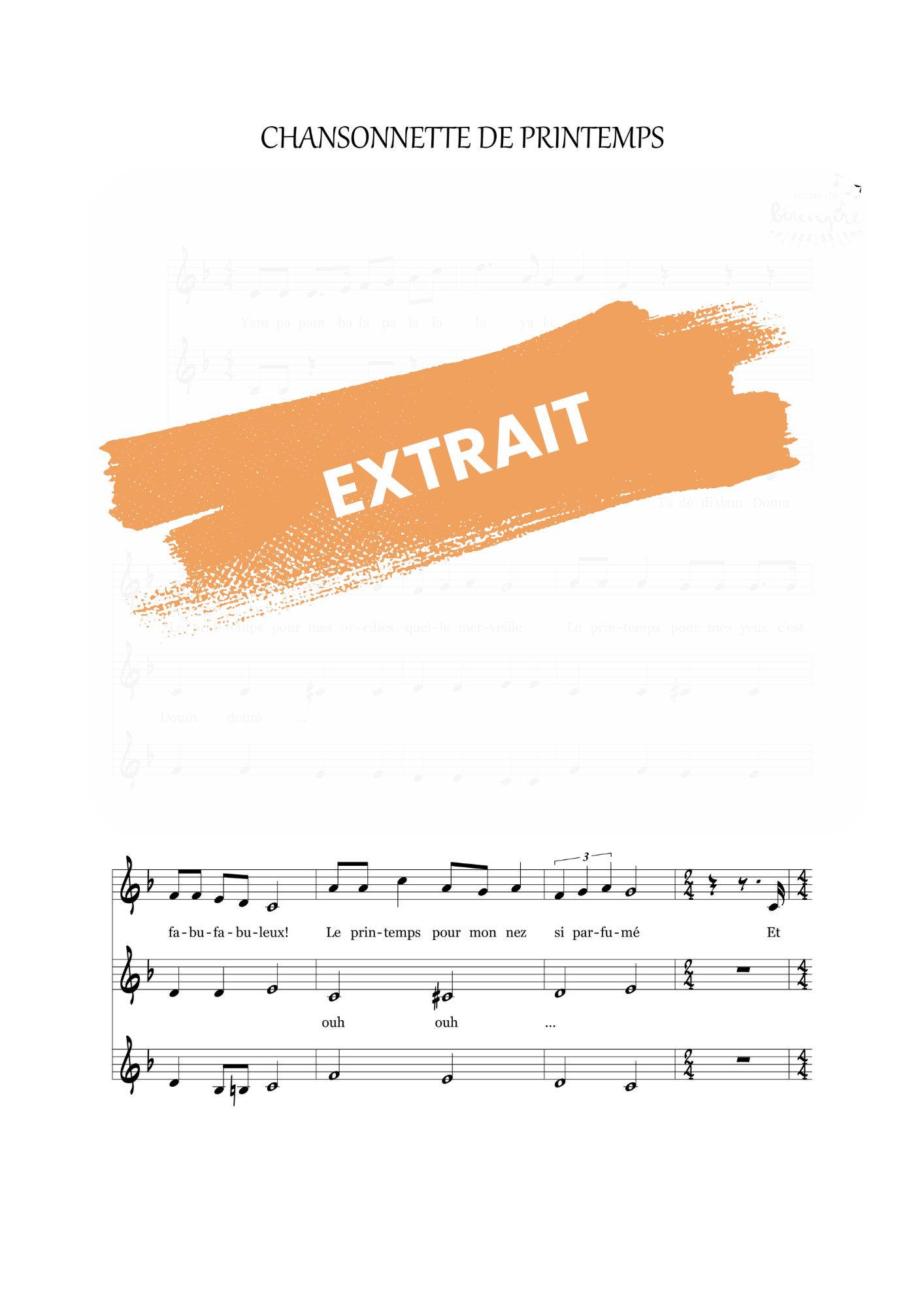 Chansonnette de printemps - arrangement pour 3 voix