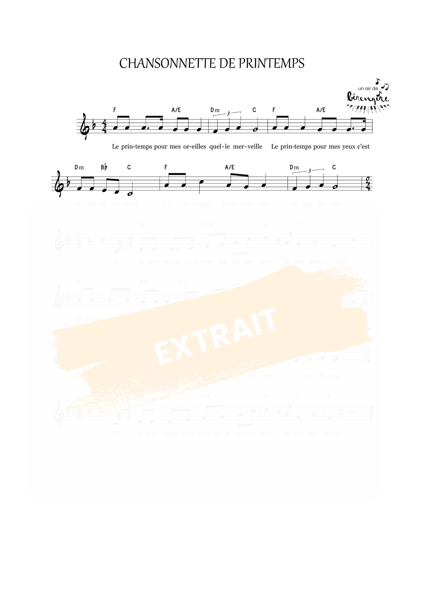 Chansonnette de printemps